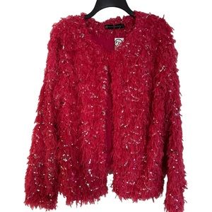 Fashion to Figure NWT Feathers and Sequins Jacket Size 1